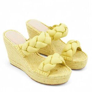 Kenneth Cole Yellow Amarilla Jaune Woven Espadrille Sandals